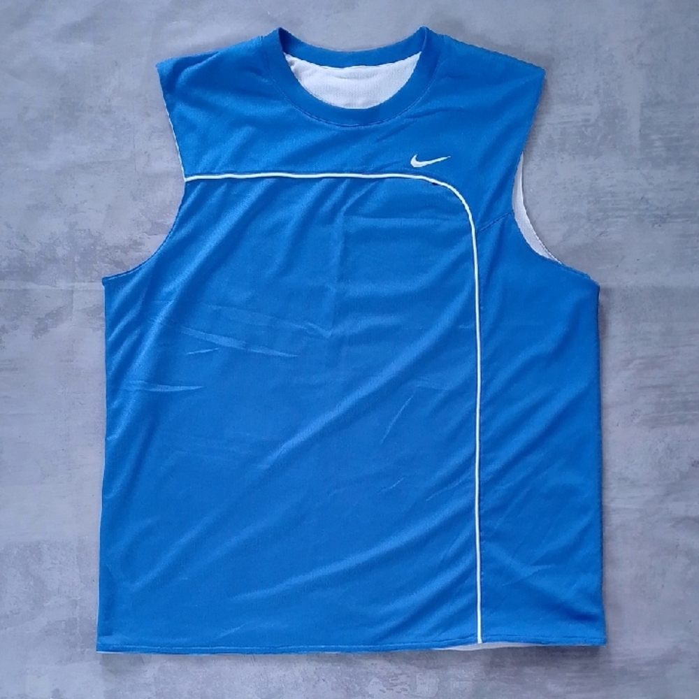 Vintage Y2K Nike Vibrant Blue Sleeveless Top REVERSIBLE